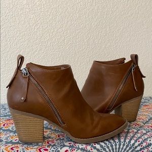 Curfew Cognac Brown Leather Ankle Boots